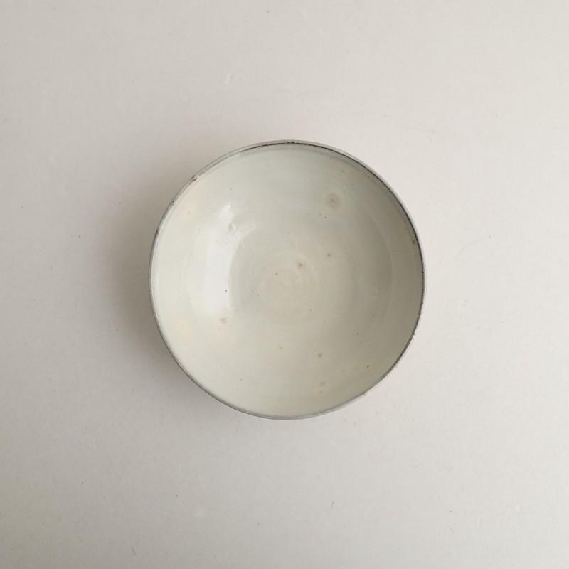 福永芳治 *粉引 5寸皿*作家器うつわ食器ホワイトグレー【陶器】(wa5