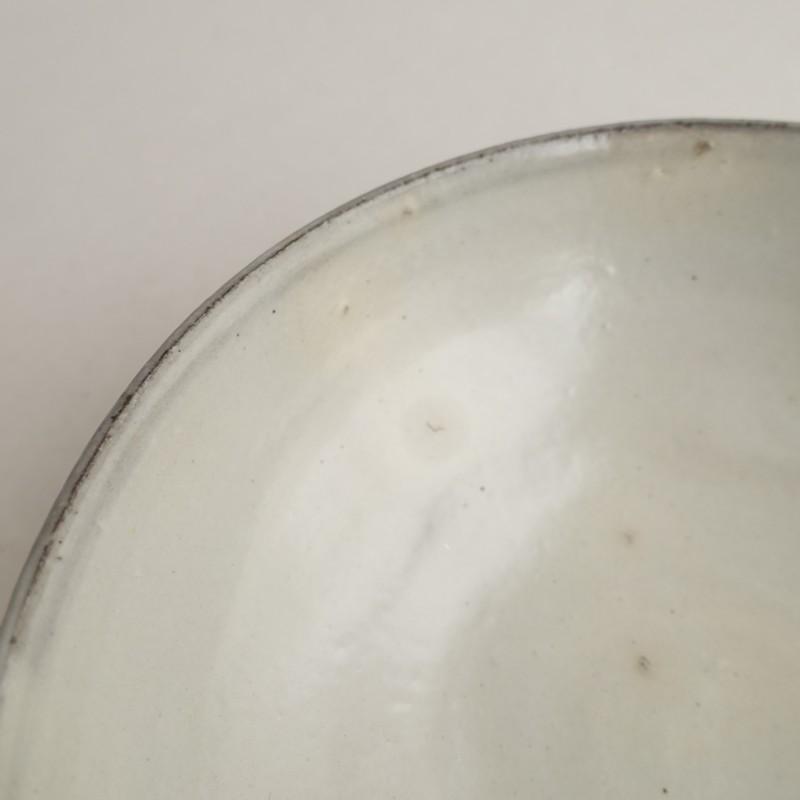 福永芳治 *粉引 5寸皿*作家器うつわ食器ホワイトグレー【陶器】(wa5