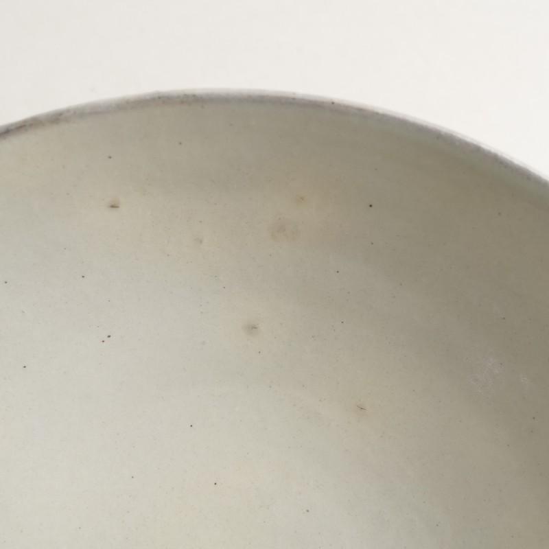 福永芳治 *粉引 5寸皿*作家器うつわ食器ホワイトグレー【陶器】(wa5