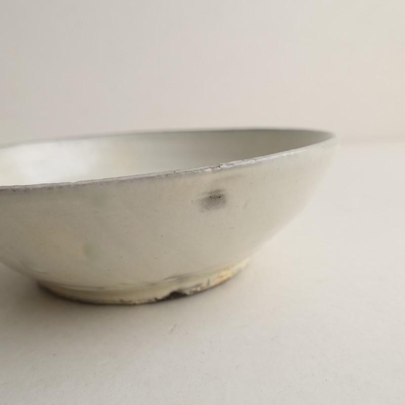 福永芳治 *粉引 5寸皿*作家器うつわ食器ホワイトグレー【陶器】(wa5
