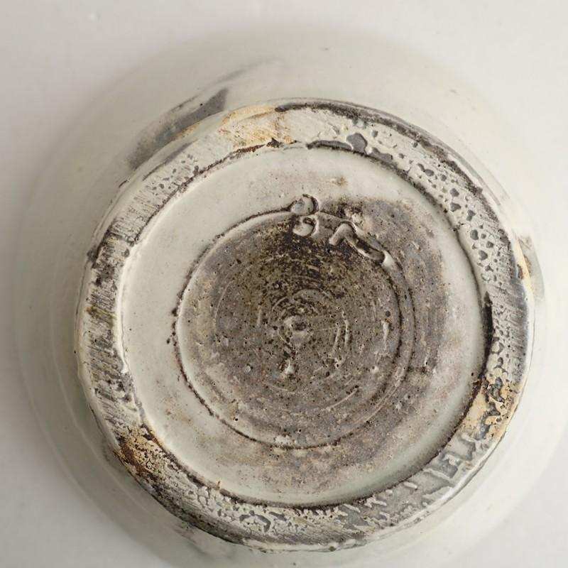 福永芳治 *粉引 5寸皿*作家器うつわ食器ホワイトグレー【陶器】(wa5