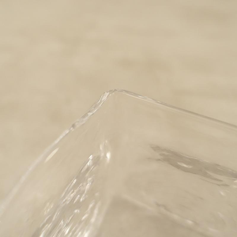李 慶子 *ガラス角鉢 低*クリア食器小鉢【陶器】1122(wa84-2211-228