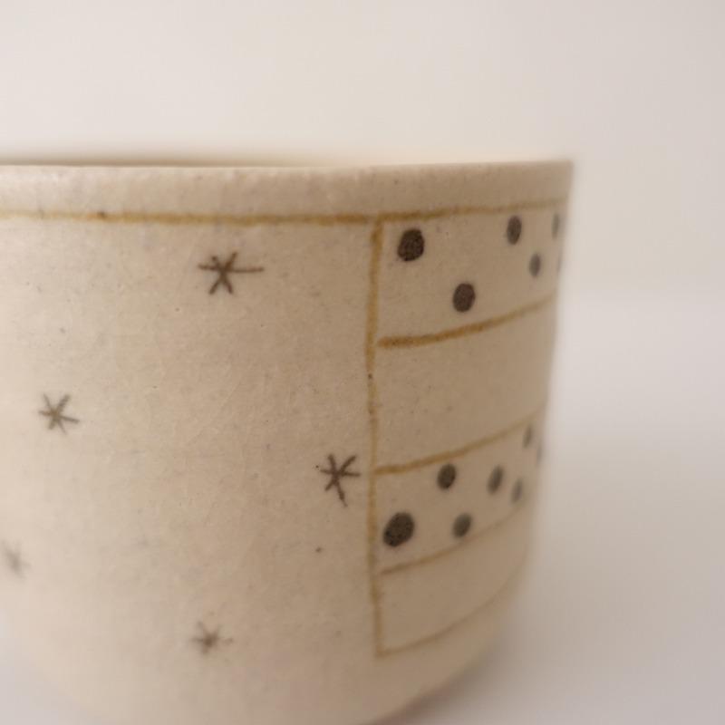 美品】穂屋工房 吉田千穂 *マグカップ*信楽焼ドットストライプスター