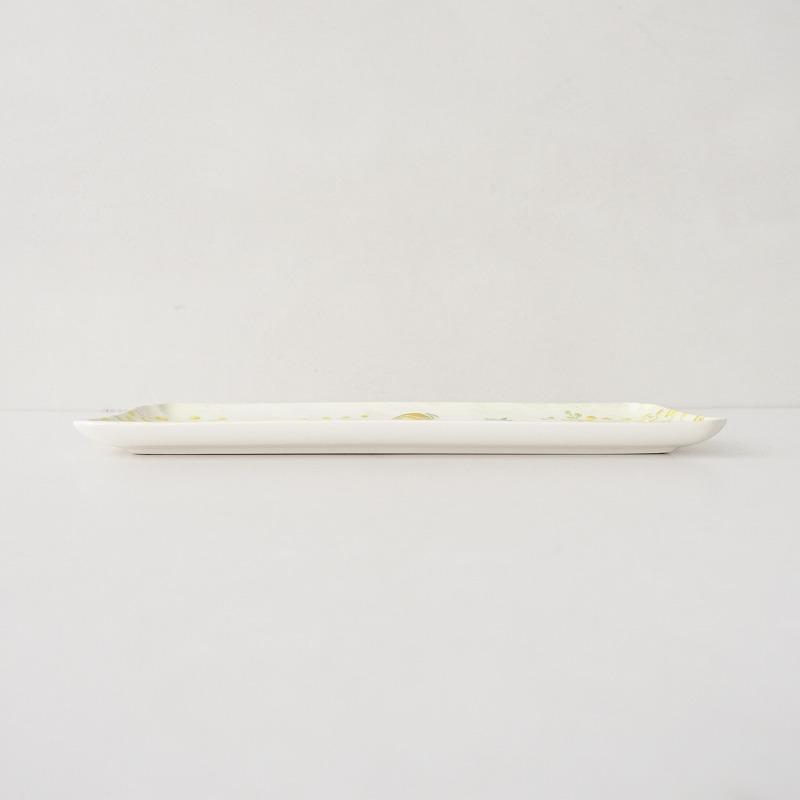 GIEN ジアン *ミモザプレート*長皿スクエア花柄イエロー黄食器 GIEN ジアン *ミモザプレート*長皿スクエア花柄イエロー黄食器