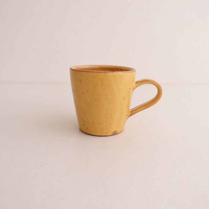 美品】小澤基晴 *淡黄釉 マグカップ*コップイエロー食器作家【陶器