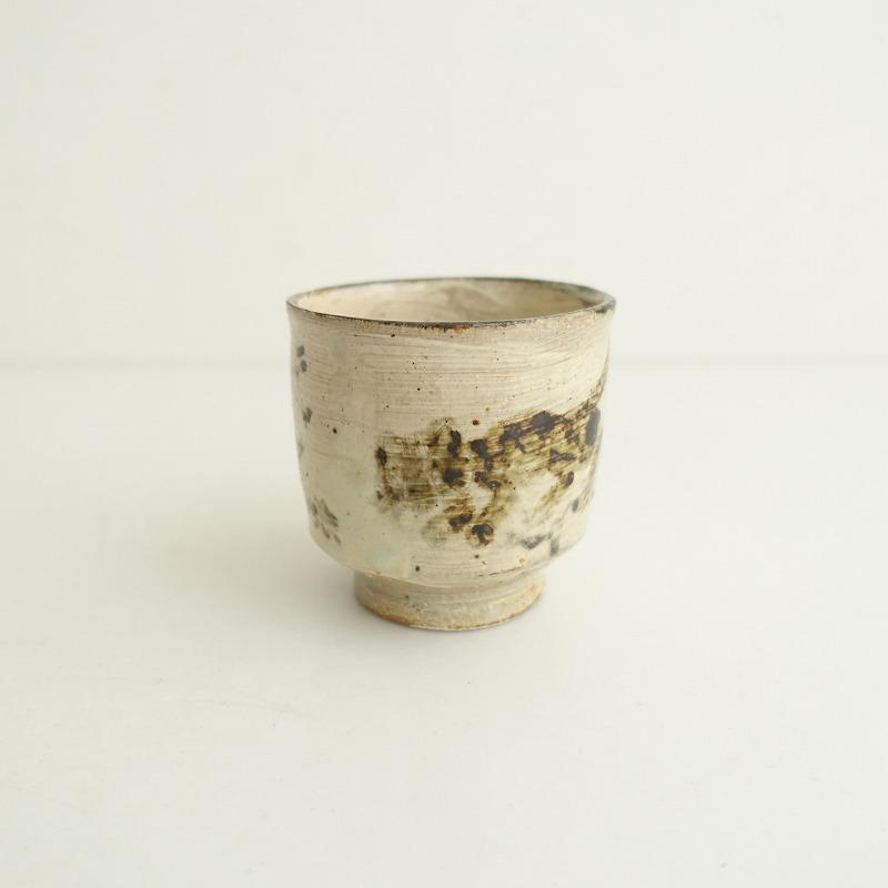 美品】高仲健一 *湯呑み*器うつわカップコップ黒花ARTS&SCIENCE【陶器