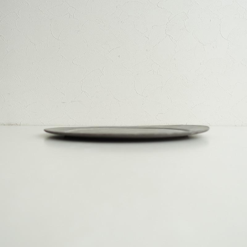 美品】吉田次朗 *8寸プレート*グレー平皿お皿大皿食器うつわ器作家