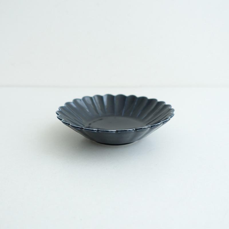 阿部春弥 *淡ルリ輪花5寸鉢*器うつわ瑠璃食器作家【陶器】(wa84-2507