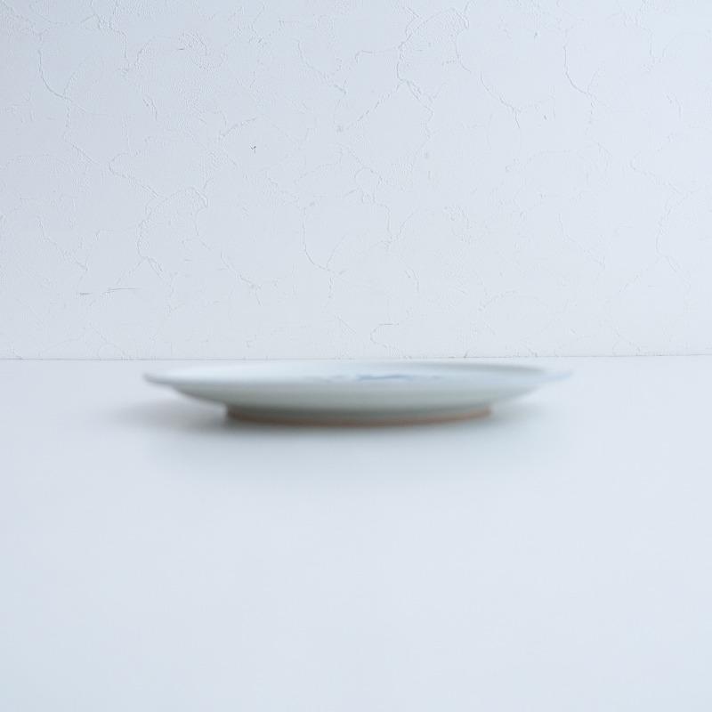 美品】大井萌子 *染付 陽花兎5寸皿*プレートお皿ウサギ食器作家【陶器