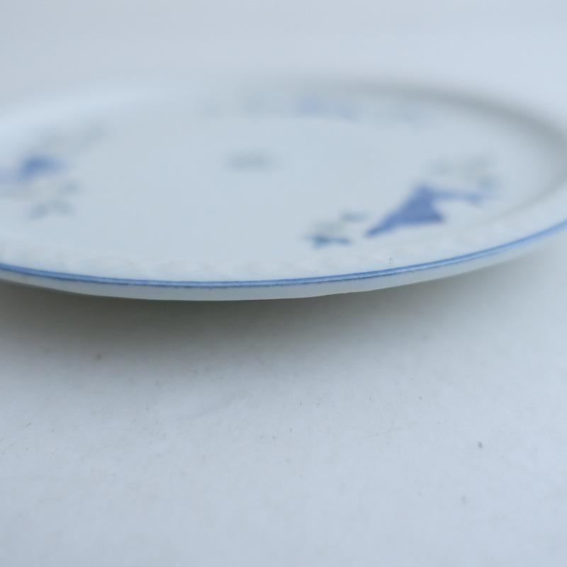美品】大井萌子 *染付 陽花兎5寸皿*プレートお皿ウサギ食器作家【陶器