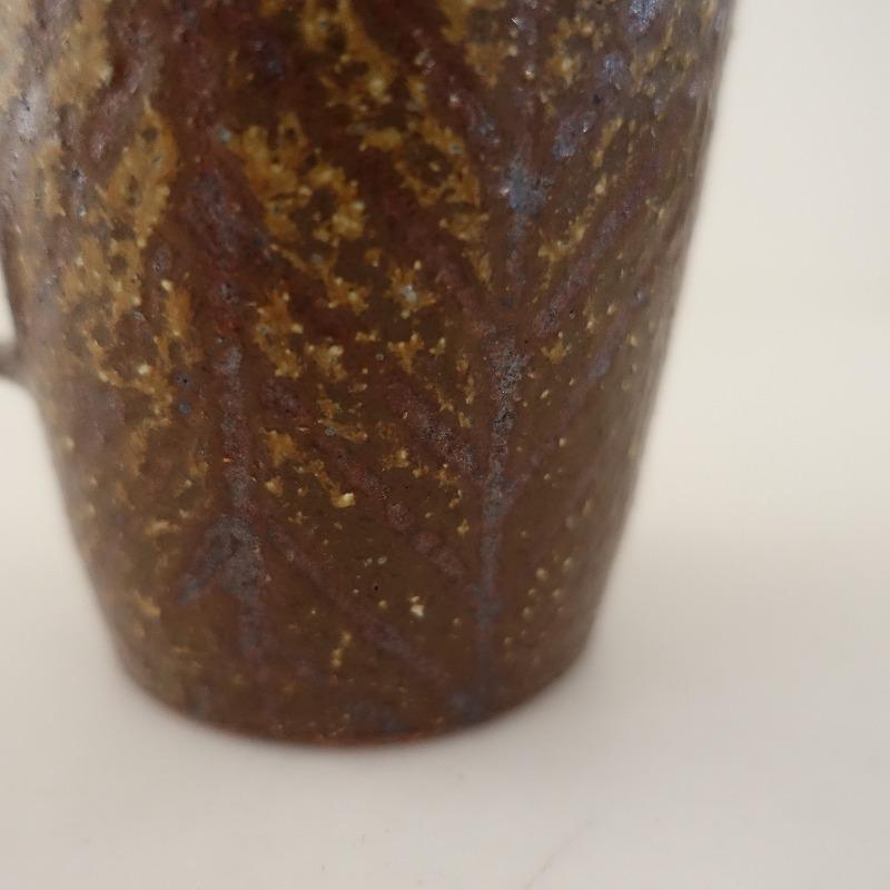 城進 *鉄絵マグカップ 大*コップ茶色ブラウン食器ヘリンボーン【陶器