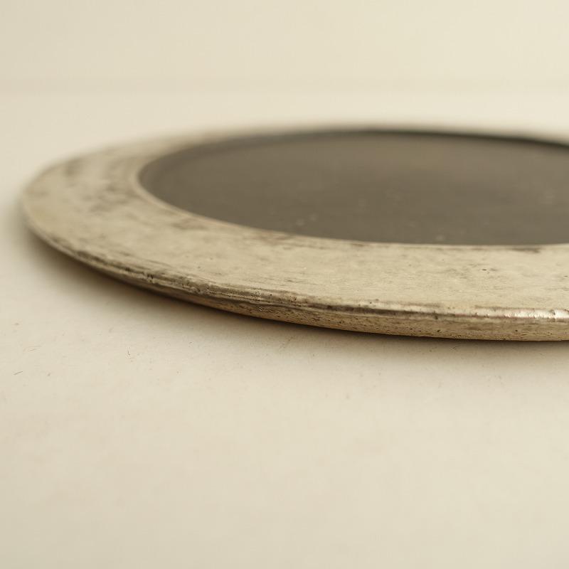 谷井直人 *黒銀彩リム皿*お皿プレート和食器シルバー【陶器】遊楽窯