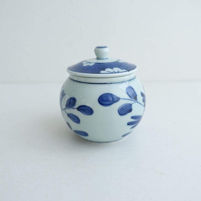 有田焼 花づくし / 花柄  蓋付 容器 / キャニスター 有田焼 其泉窯 *古染花鳥蓋物*保存容器キャニスター和食器染付け【陶器