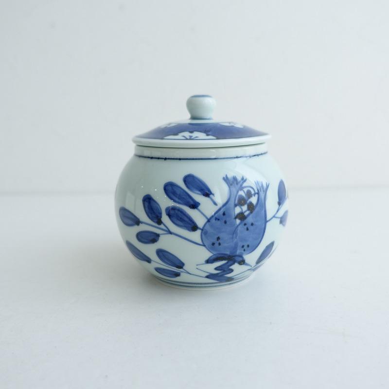有田焼 其泉窯 *古染花鳥蓋物*保存容器キャニスター和食器染付け【陶器