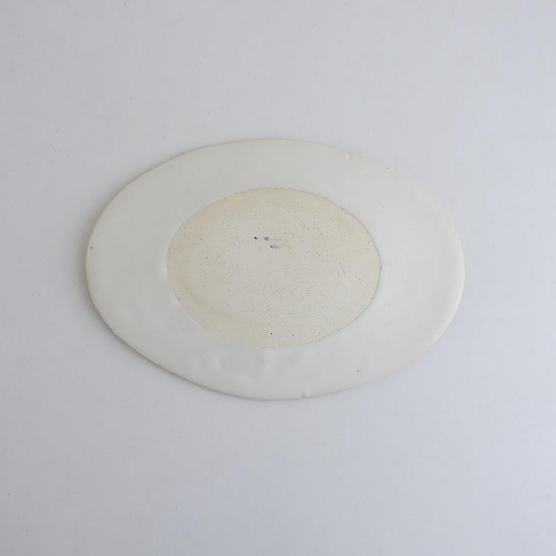 岩田圭介 さん 楕円皿 白 美品】岩田圭介 *楕円皿 25x17cm*オーバルプレートお皿和食器作家白