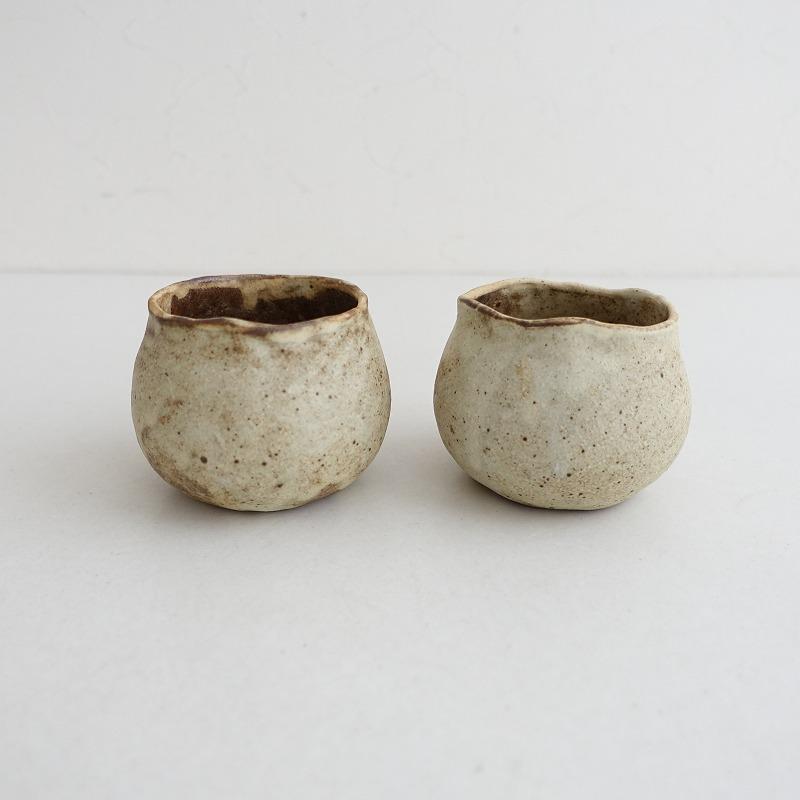 美品】小野悦子 *手びねり 湯呑み 2点セット*湯飲みフリーカップコップ