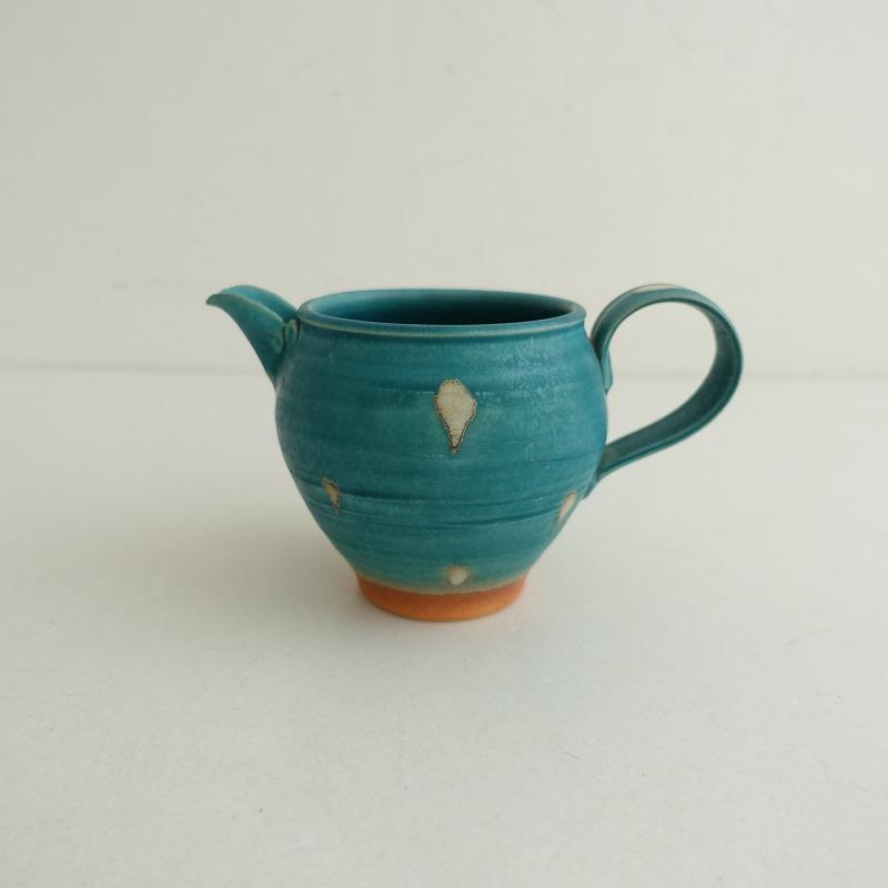 美品】山本雅彦 *トルコ釉 ピッチャー*青ブルーターコイズ水差しうつわ