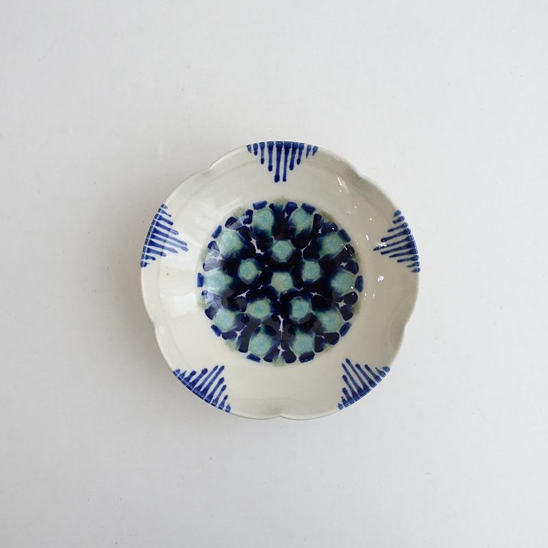 【新品未使用】やちむん 陶器工房 壹　壹岐幸二 小鉢 美品】陶器工房 壹 壹岐幸二 *染付花点紋 5寸鉢*小鉢お鉢和食器ボウル