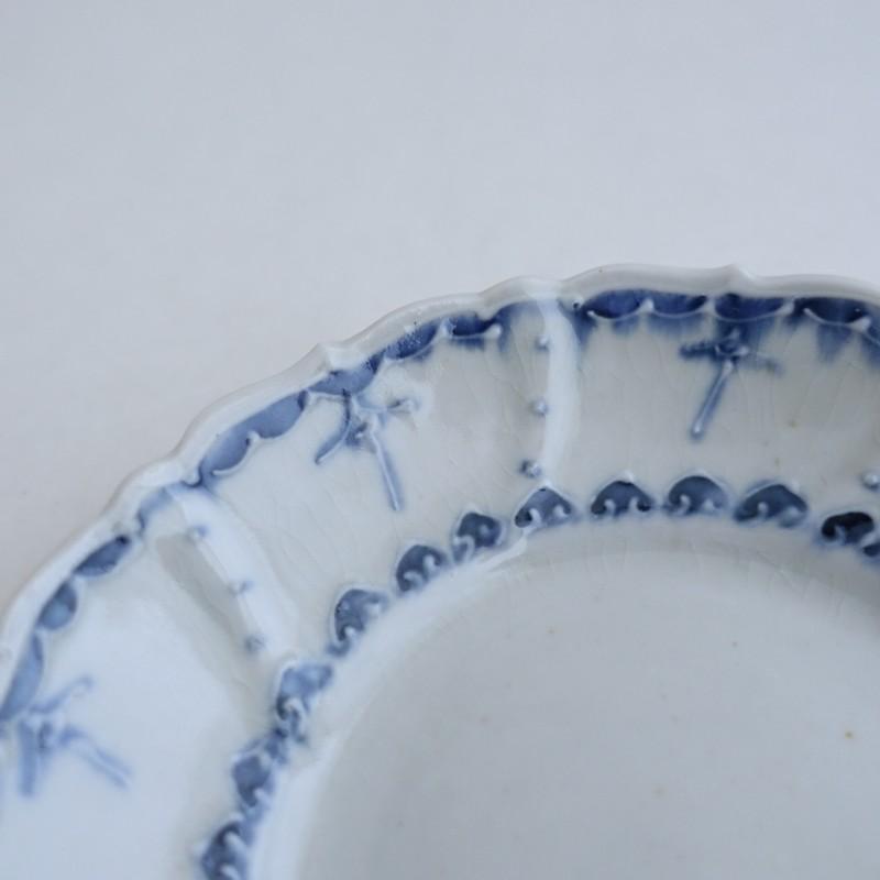 志村和晃 *染付イッチン瓔珞文 5寸皿*深皿お皿和食器絵付けディープ