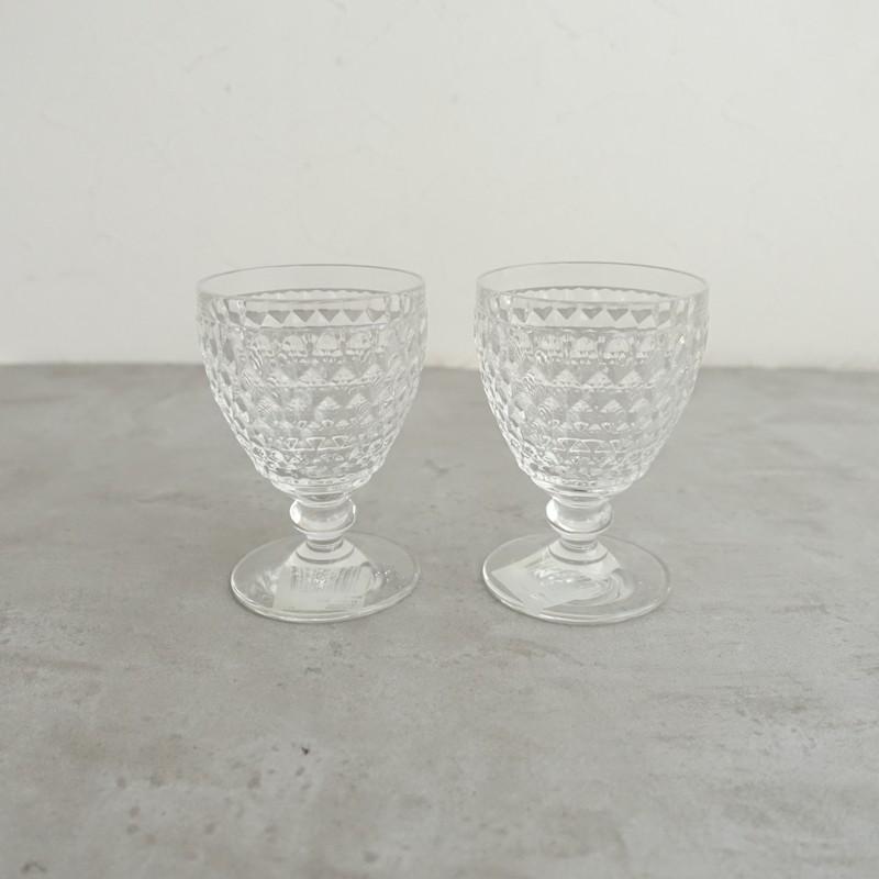【未使用】ビレロイ&ボッホ Villeroy&Boch *Boston ペアワイングラス 12cm*クリア食器硝子【陶器】(wa85-2608-58)【52I62】