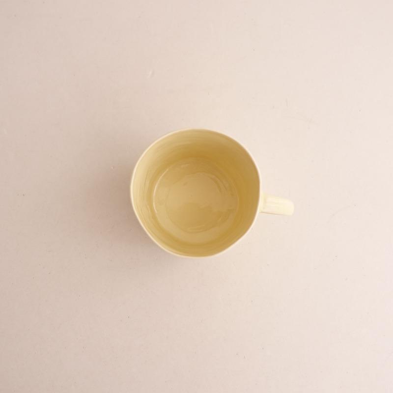 藤本羊子マグカップ 藤本羊子さんの 青色皿と白色カップ 器 藤本