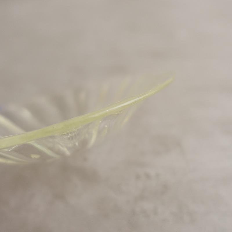 左藤吹きガラス工房 左藤玲朗 *型吹きあめ色モール皿 13.5cm*食器お皿