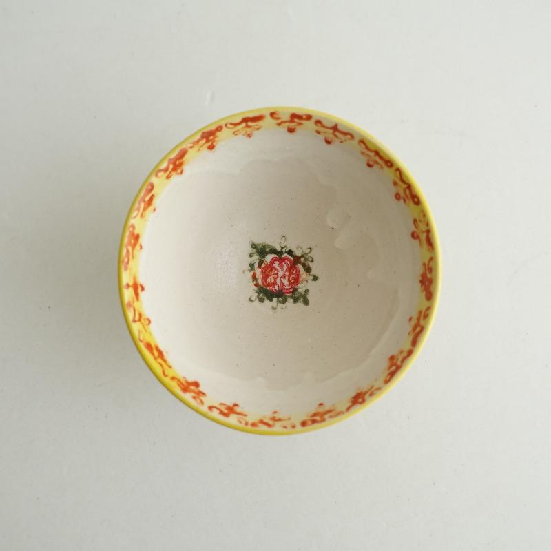 美品】ヨシノヒトシ *色粉引茶碗*食器お椀色絵飯椀【陶器】(wa87 美品】ヨシノヒトシ *色粉引茶碗*食器お椀色絵飯椀【陶器】(wa87