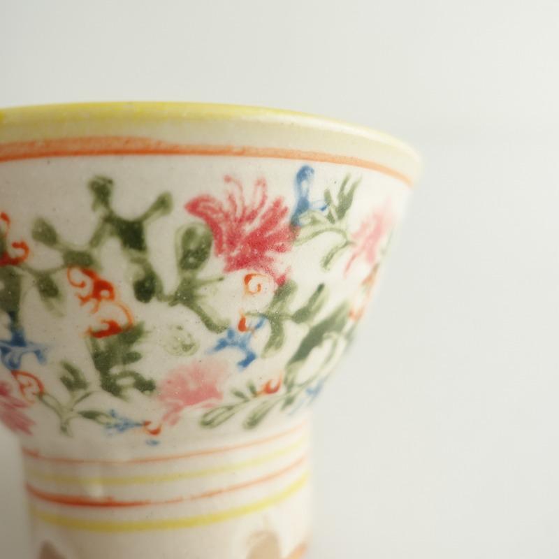 美品】ヨシノヒトシ *色粉引茶碗*食器お椀色絵飯椀【陶器】(wa87 美品】ヨシノヒトシ *色粉引茶碗*食器お椀色絵飯椀【陶器】(wa87