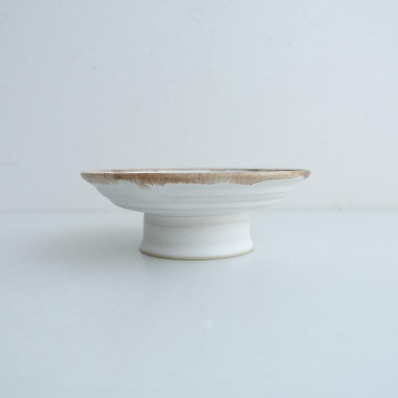 美品】中野明彦 *高台皿 16cm*食器お皿器【陶器】(wa87-2408-93
