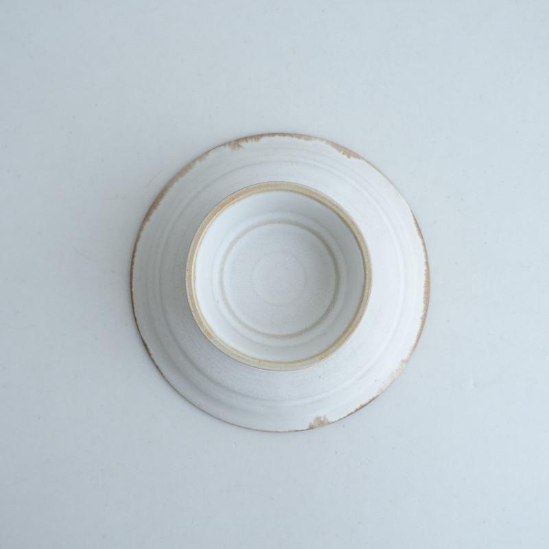 美品】中野明彦 *高台皿 16cm*食器お皿器【陶器】(wa87-2408-93