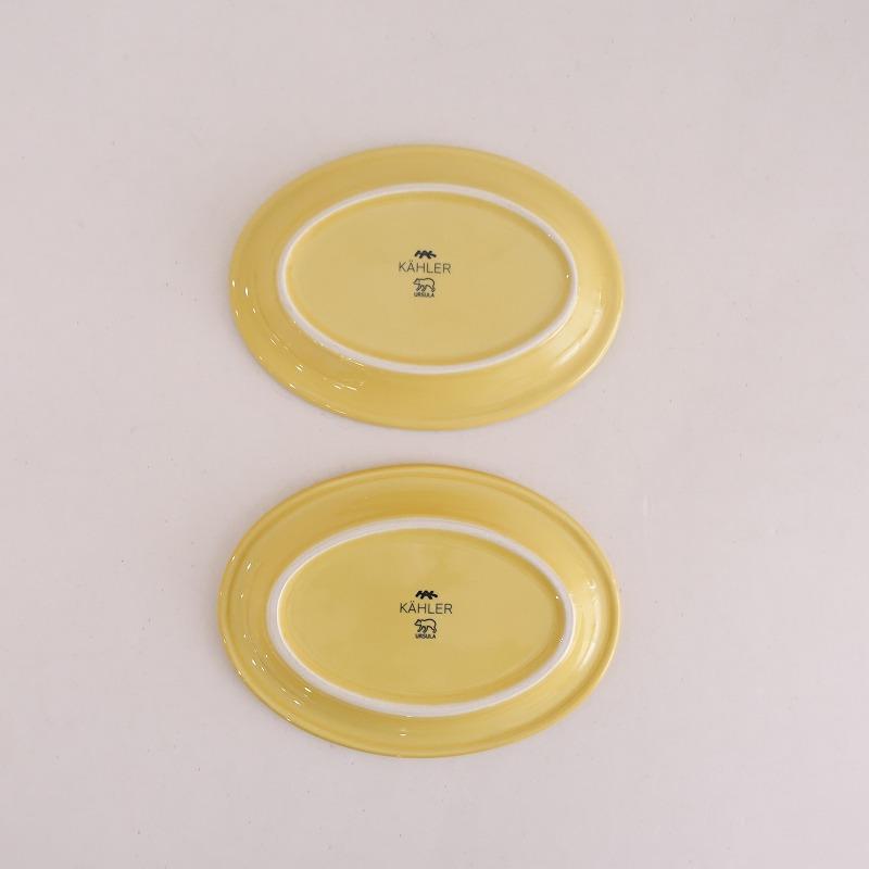 カナリアイエロー　ウランガラス　オーバルプレート カナリアイエロー ウランガラス オーバルプレート - メルカリ
