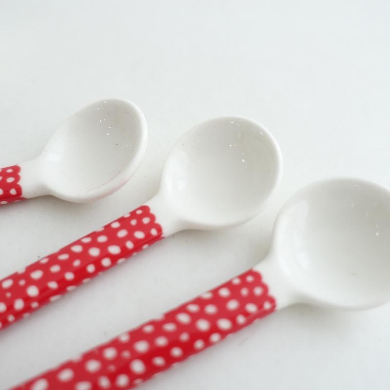marimekko マリメッコ セラミックスプーン 4本セット 赤 marimekko