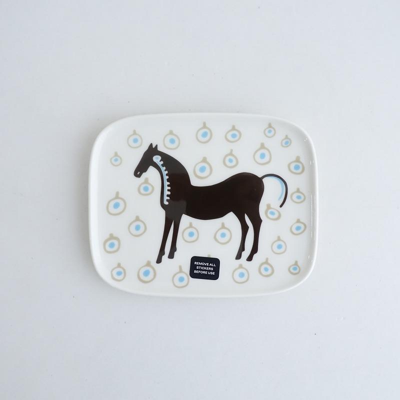 北欧】美品/マリメッコ marimekko *MUSTA TAMMA スクエアプレート*食器