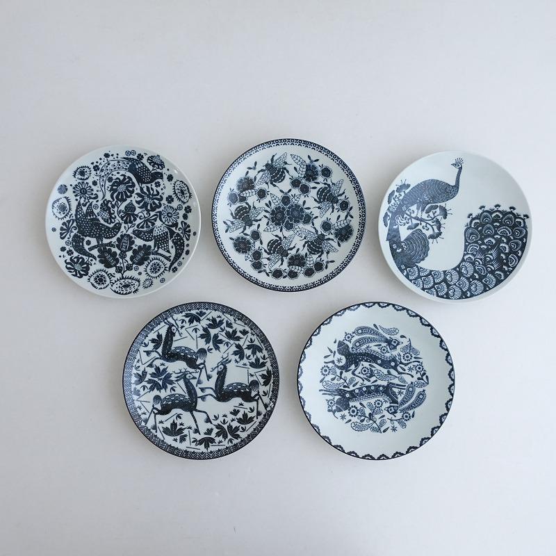 未使用】定価1.5万/スコープ scope *六寸皿 印判鳥獣五画 プレート18cm