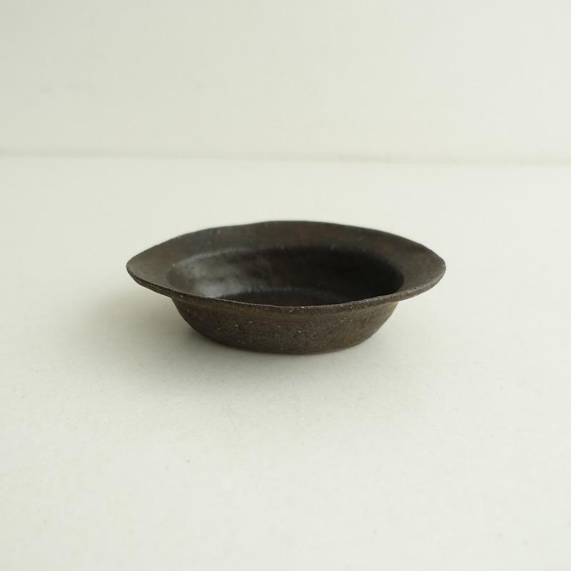美品】藤原純 *楕円皿 小鉢 13cm*食器お皿うつわ器作家【陶器】古仙