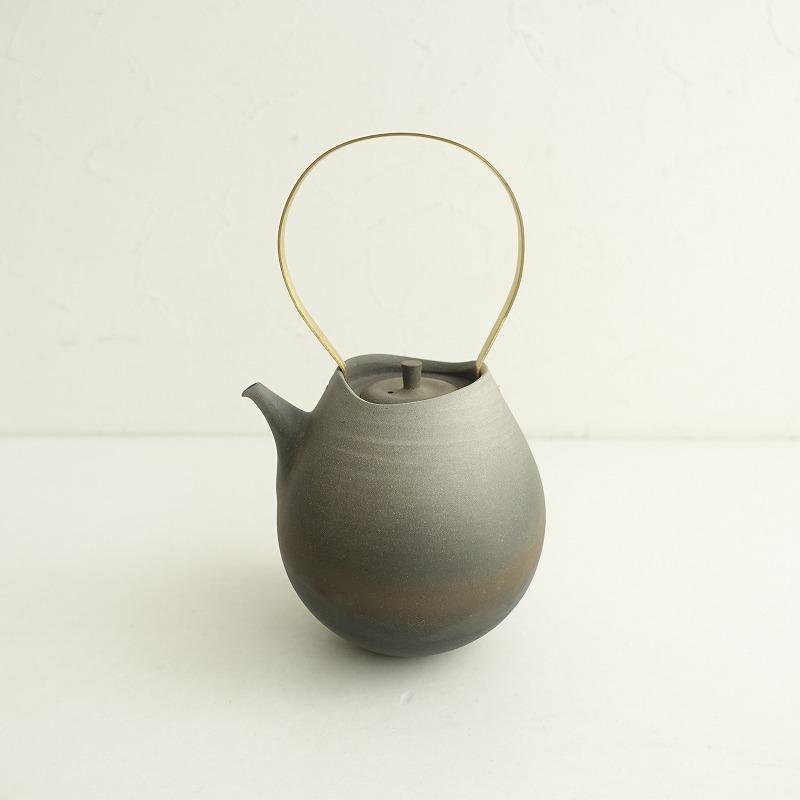 美品】定価2.2万/大和田友香 *曲線のTEAPOT 半磁器*食器作家ブラック