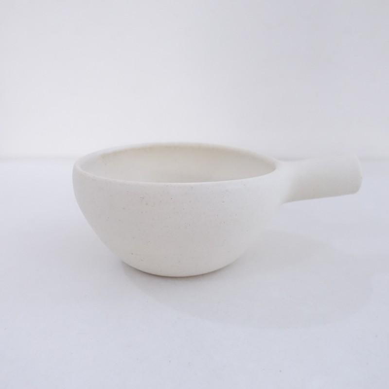 未使用】希少/正島克哉 *片手土鍋*作家鍋耐熱土ホワイト【陶器】(wa87