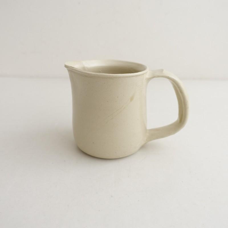 市川孝 *白瓷 ピッチャー*作家しらし乳白色【陶器】(wa87-2511-4