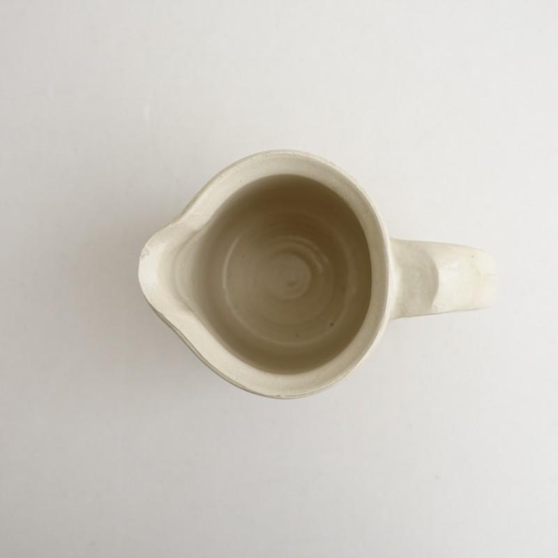 市川孝 *白瓷 ピッチャー*作家しらし乳白色【陶器】(wa87-2511-4