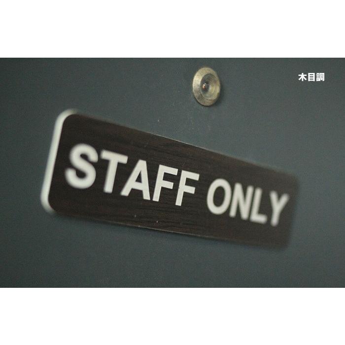 アクリル製 ドアプレート 木目調/シルバー/ブラック/ゴールド/ブロンズ TOILET/トイレ STAFF ONLY/スタッフオンリー 各種｜drop-zakka｜05