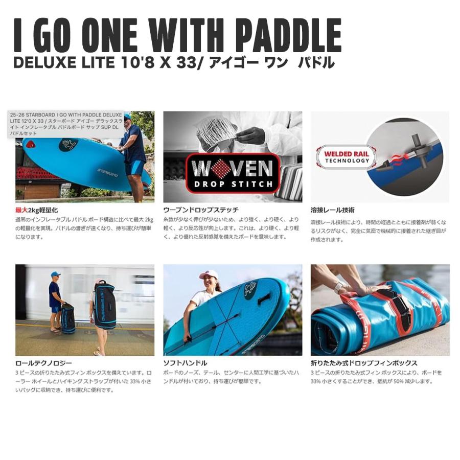 【STARBOARD】  I GO ONE WITH PADDLE DELUXE LITE 10'8 X 33/スターボード アイゴー ワン インフレータブル パドルボード サップ SUP パドルセット 正規販売店 |  | 02