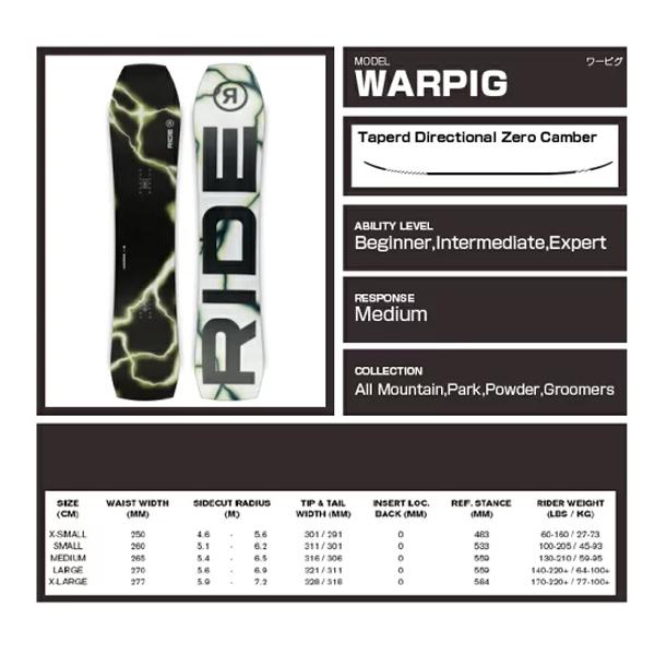 24-25 【 RIDE 】 ライド WARPIG ワーピグ 148cm オールラウンド 正規