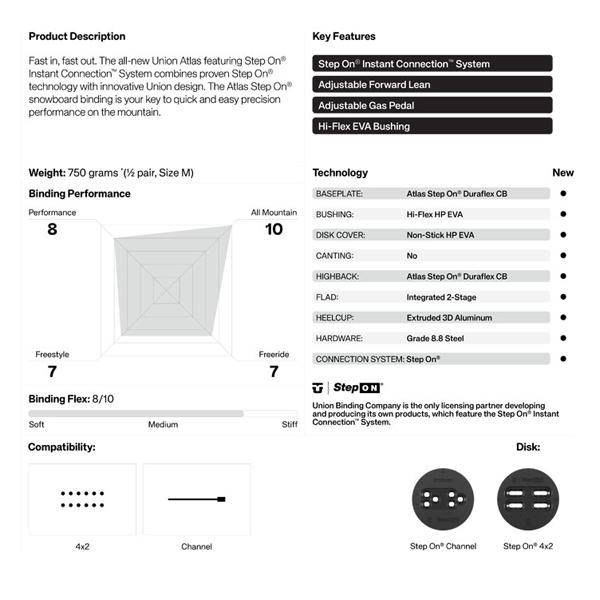 25-26 【 UNION 】 ユニオン ビンディング ATLAS STEP ON アトラス