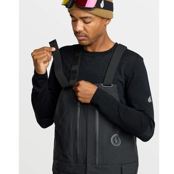 25-26 【 VOLCOM 】   ボルコム   ANYOX GORE-TEX PRO SHELL BIB     ゴアテックス プロ シェル ビブパンツ  BLACK  Mサイズ 正規販売店の画像