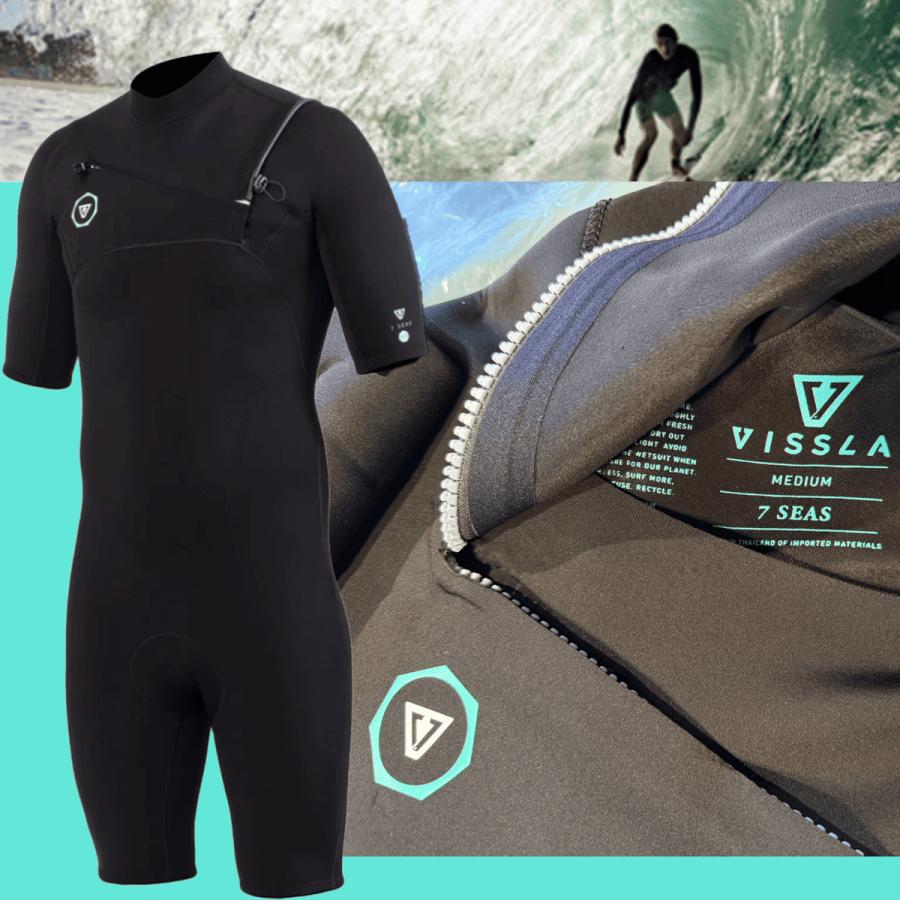【 VISSLA 】 ヴィスラ 　7 SEAS SPRING 2/2mm  セブンシーズ 2-2mm スプリング　既存ウェットスーツ　Mサイズ　BLACK　春夏　新品　正規販売店 | VISSLA | 02