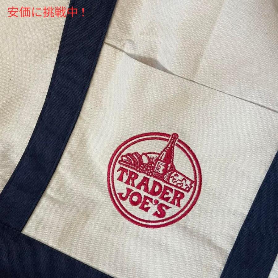 【並行輸入品】Trader Joe's トレーダージョーズ　キャンバストートバッグ Canvas White/Navy 買い物バック マザーズバッグ |  | 04