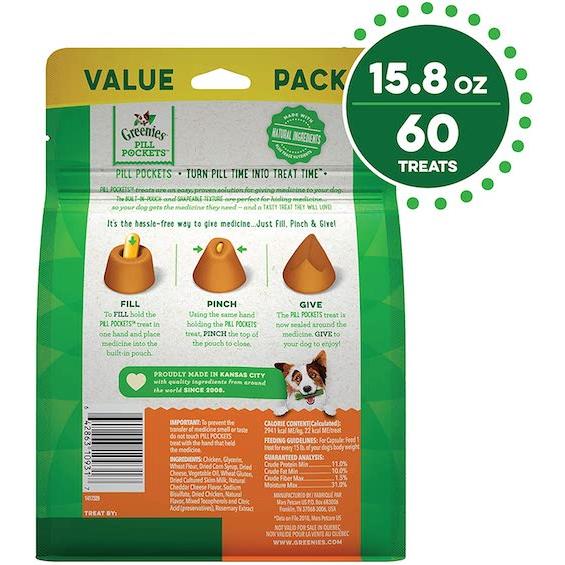 Greenies グリニーズ ピルポケット 犬 愛犬への投薬が楽に 獣医師推奨 グリニーズ 獣医師専用 ピルポケット 犬用チキン 90g（30個入り
