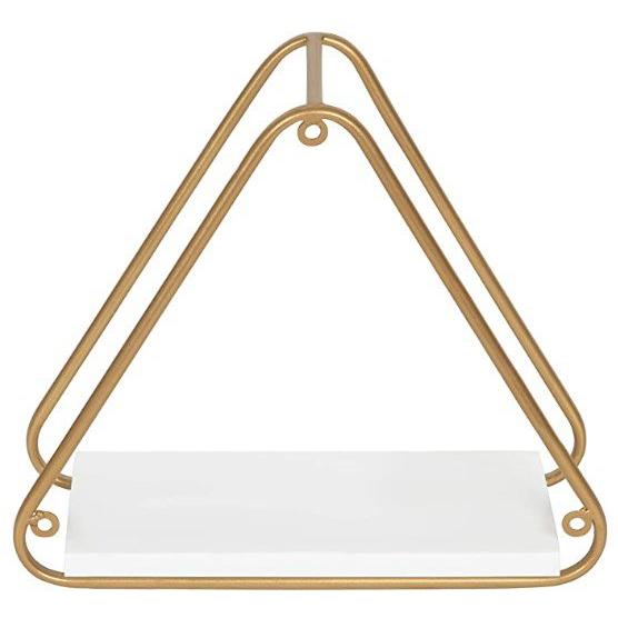 【並行輸入品】ウォールシェルフ 飾り棚 フローティング 2set White and Goldの画像