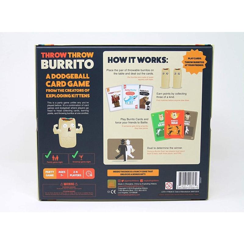 【並行輸入品】Exploding Kittens LLC ブリトー投げゲーム ドッジボールカードゲーム Throw Throw Burの画像