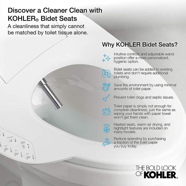 【並行輸入品】コーラー ピュアタイド 細長ビデトイレシート ホワイト Kohler K-5724-0 便座_1